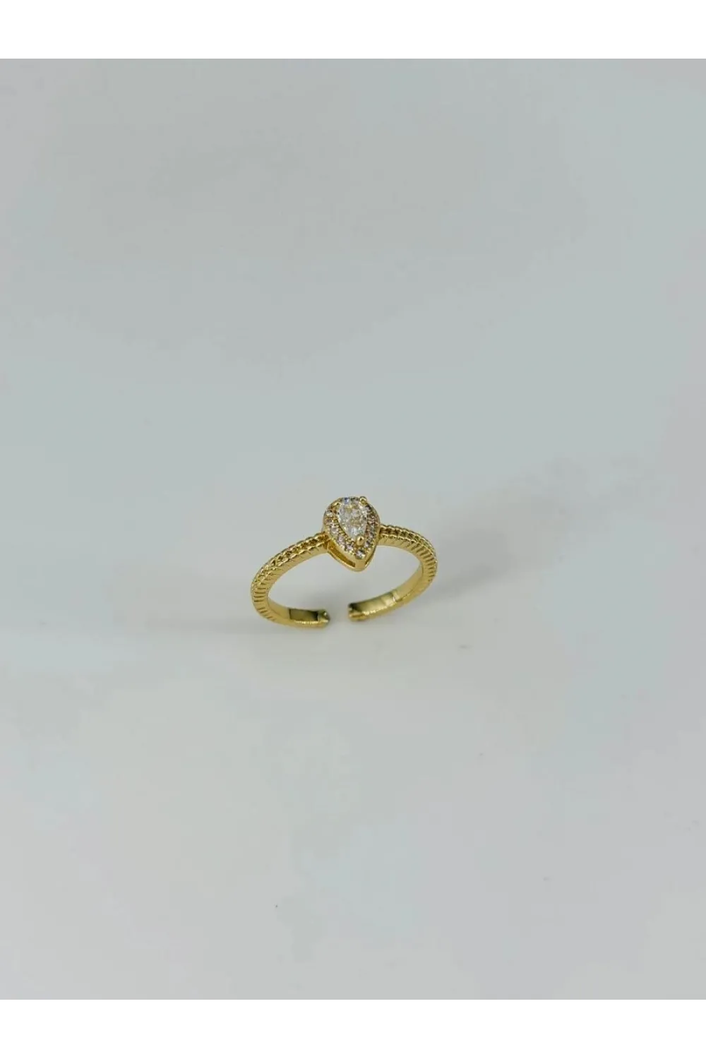 IEG - 14 K Gold Kaplama Zirkon Taşlı Yüzük