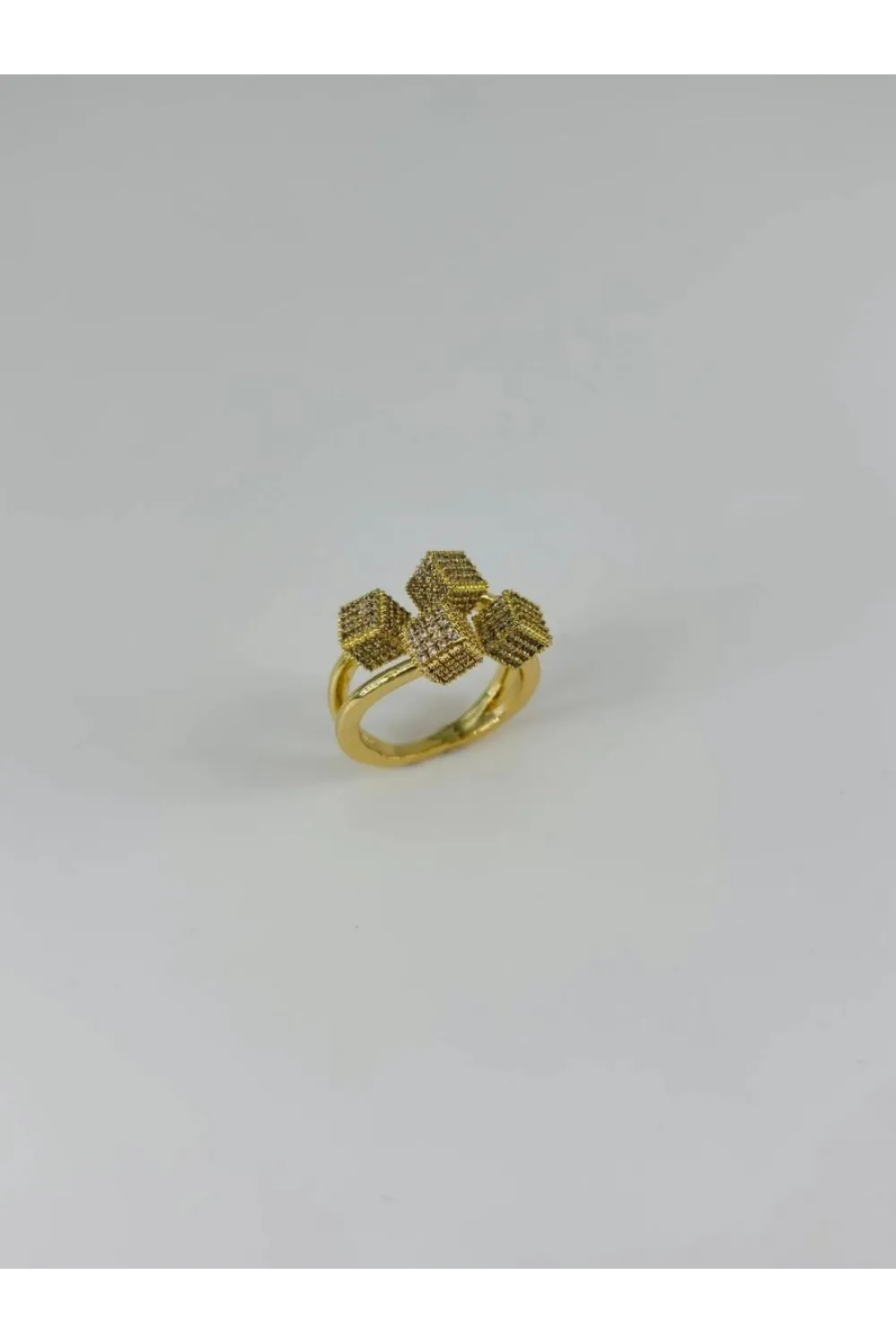 IEG - 14 K Gold Kaplama Zirkon Taşlı Yüzük