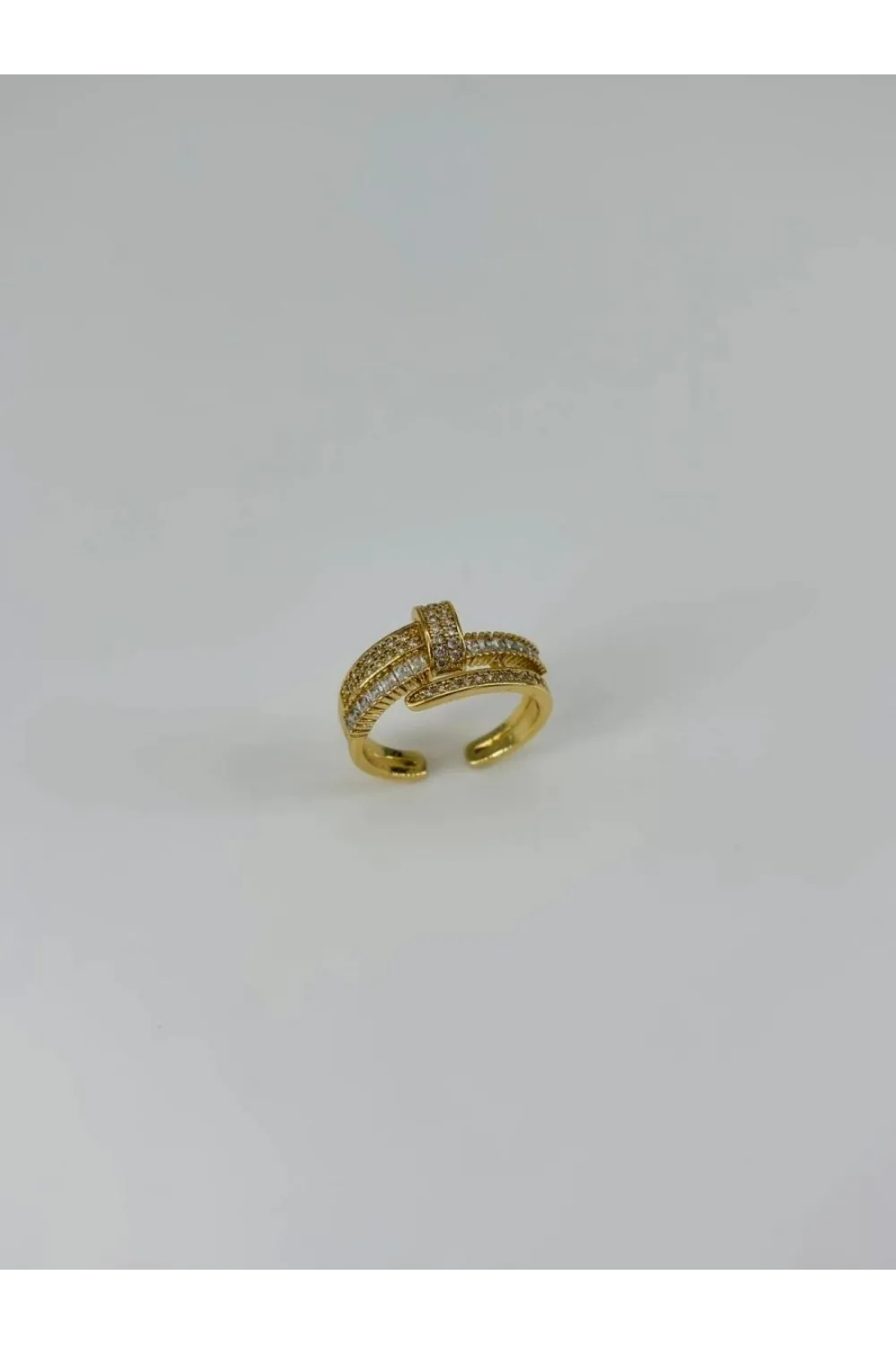 IEG - 14 K Gold Kaplama Zirkon Taşlı Yüzük