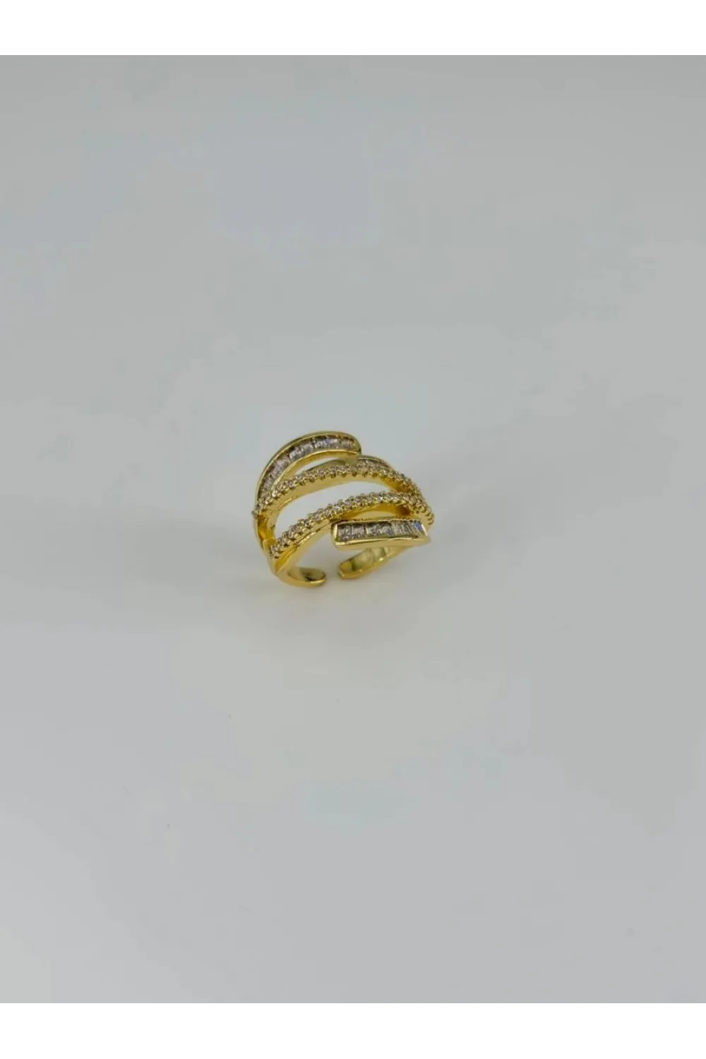 IEG - 14 K Gold Kaplama Zirkon Taşlı Yüzük