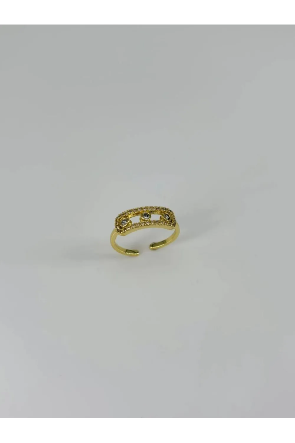 IEG - 14 K Gold Kaplama Zirkon Taşlı Yüzük