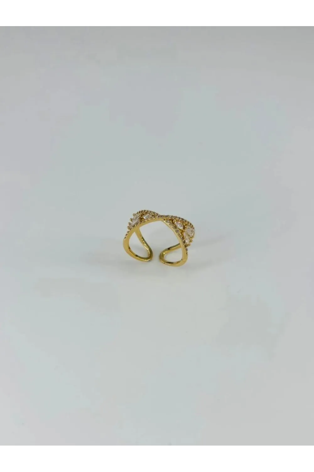 IEG - 14 K Gold Kaplama Zirkon Taşlı Yüzük
