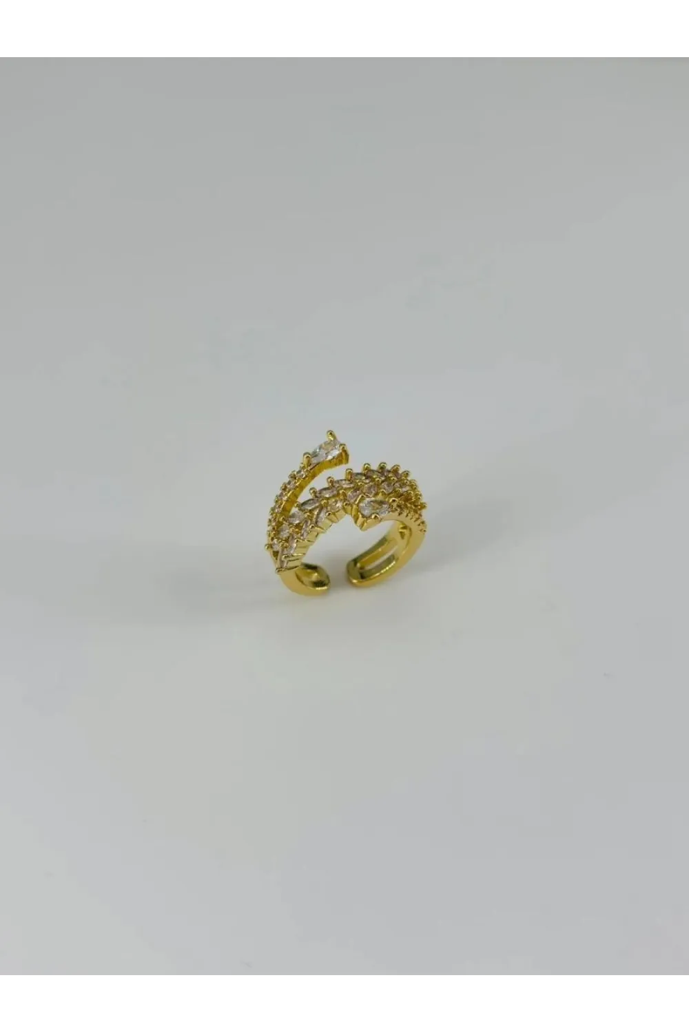 IEG - 14 K Gold Kaplama Zirkon Taşlı Yüzük