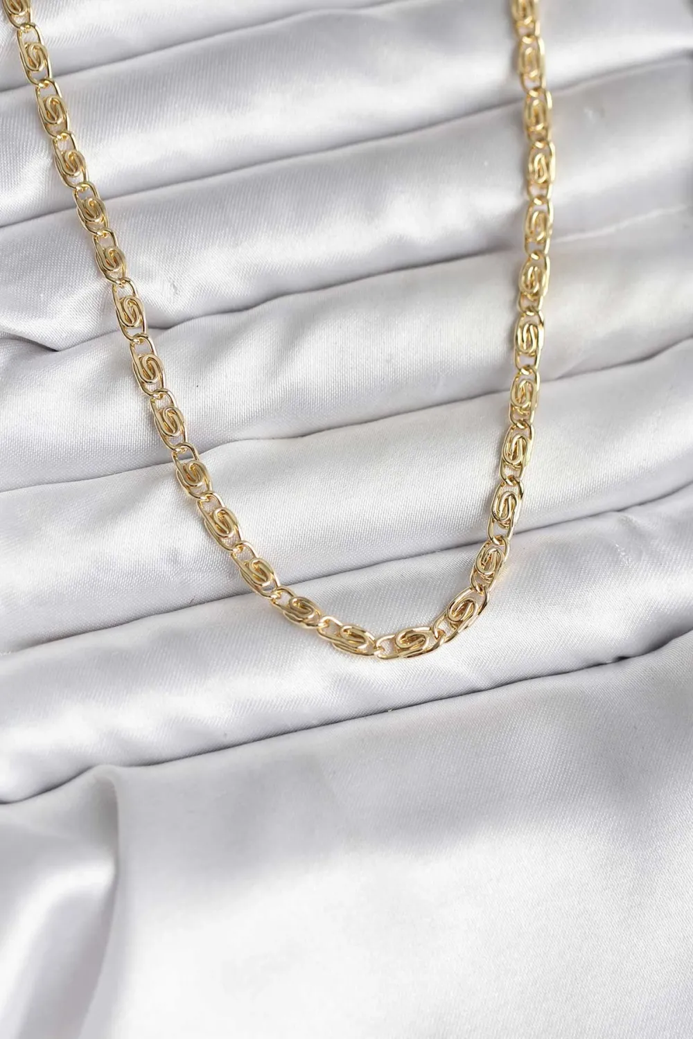 14K Gold Renk Kaplama Zincir Model CM Kadın Kolye TJ-BKO10732