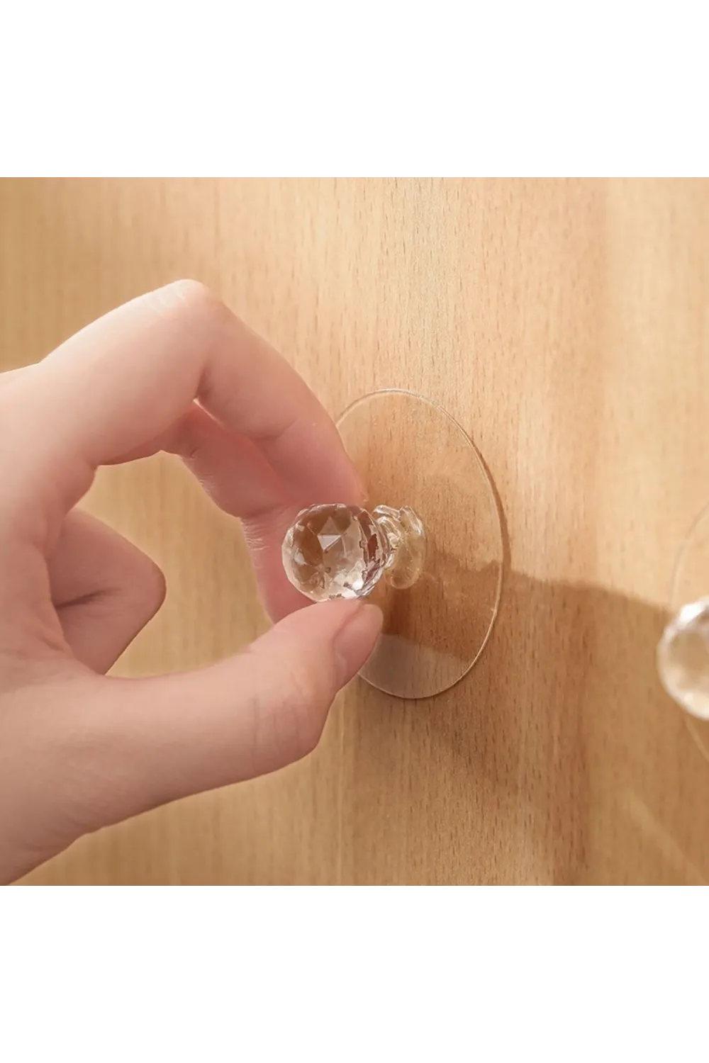 2 Adet Kristal Kendiliğinden Güçlü Yapışkanlı Kulp Askısı Tutma Kolu