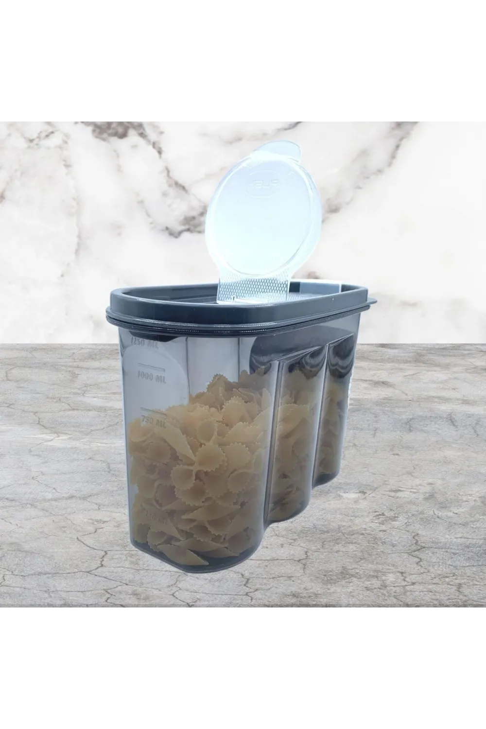 2 Kapaklı Ölçekli Erzak Saklama Kabı - 1,2 Litre - SA930