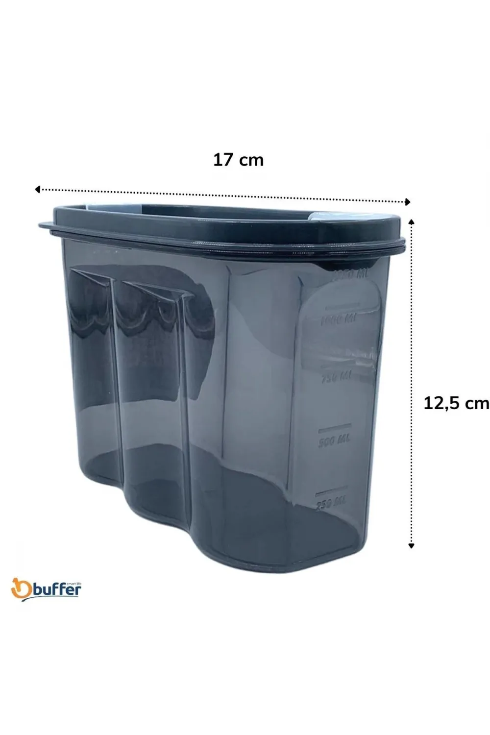 2 Kapaklı Ölçekli Erzak Saklama Kabı - 1,2 Litre - SA930