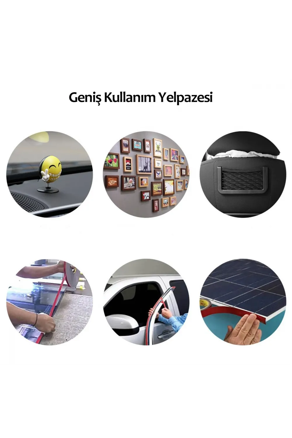 2 Metre Güçlü Yapışkanlı Çift Taraflı Slikon Pratik Şeffaf Bant