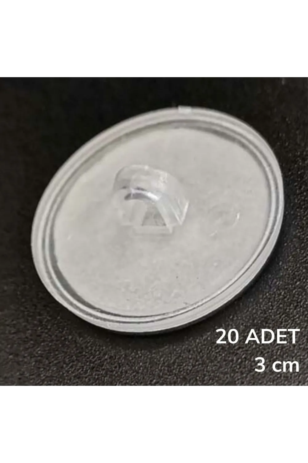 ieg™  20 Adet Şeffaf Yuvarlak 3 Cm Çaplı Güçlü Disk Yapışkanlar