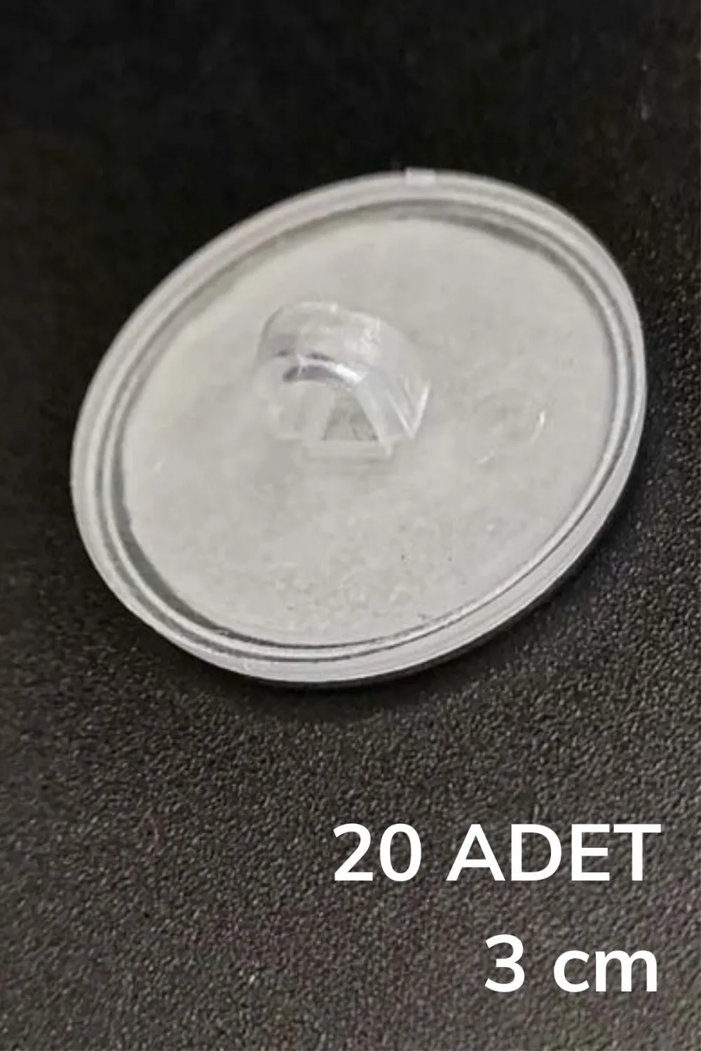 ieg™  20 Adet Şeffaf Yuvarlak 3 Cm Çaplı Güçlü Disk Yapışkanlar