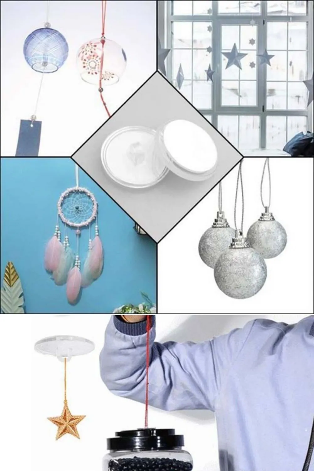 ieg™  20 Adet Şeffaf Yuvarlak 3 Cm Çaplı Güçlü Disk Yapışkanlar