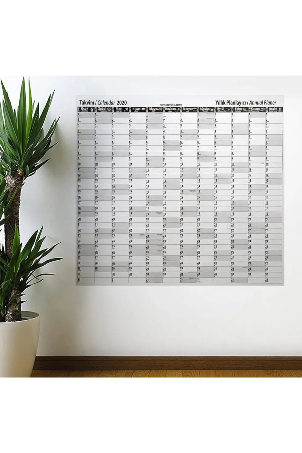 2020 Yıllık Planlayıcı Manyetik Duvar Stickerı Takvim 110x100 cm