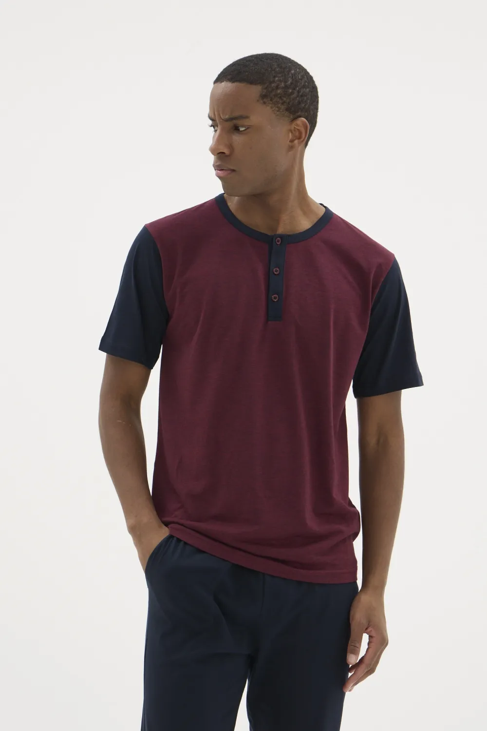 ieg™  2205 Erkek Battal Midi Yaka Pijama Takım