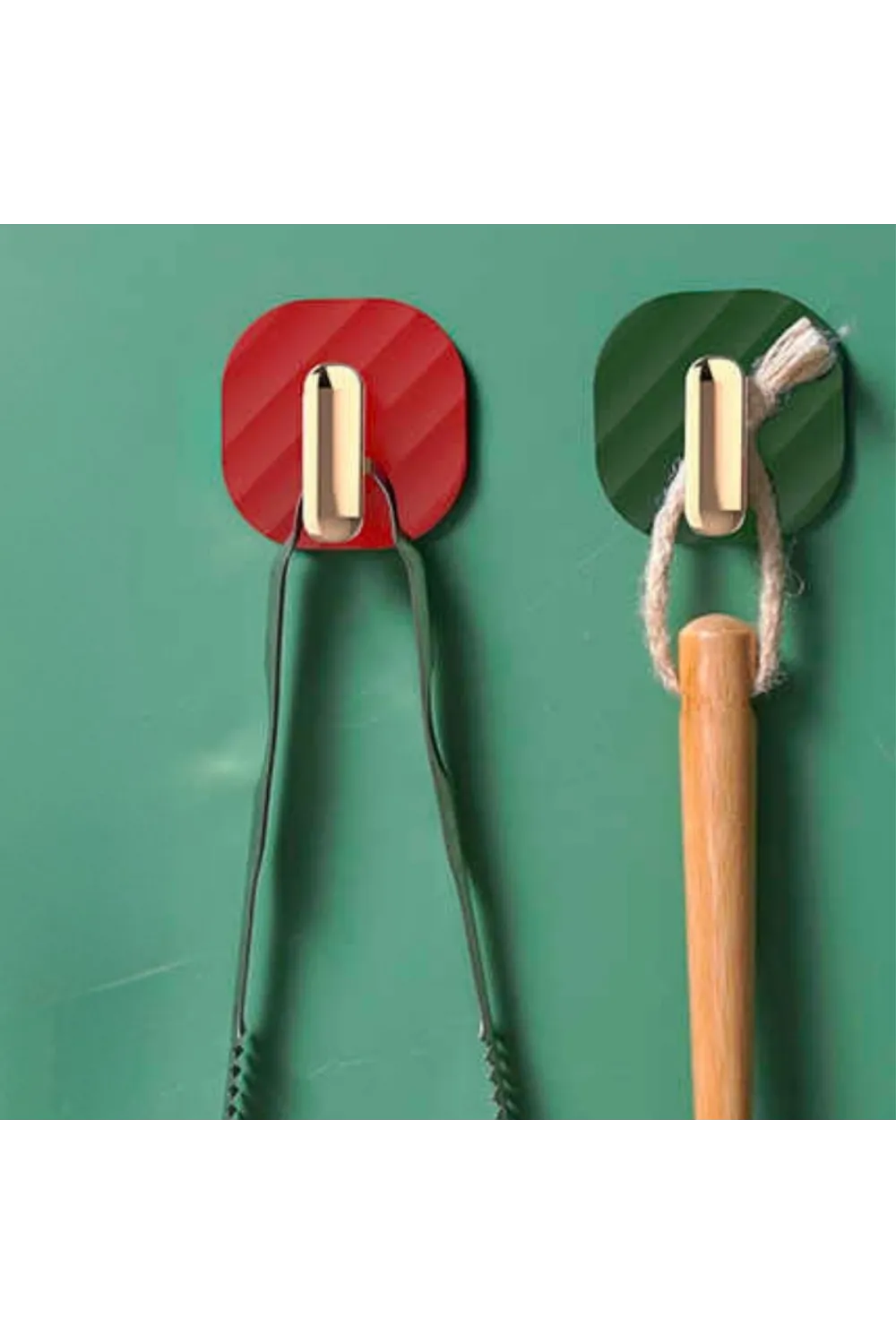 2li Yapışkanlı Retro Askılık Dolap Kapak Kulpu Yeşil