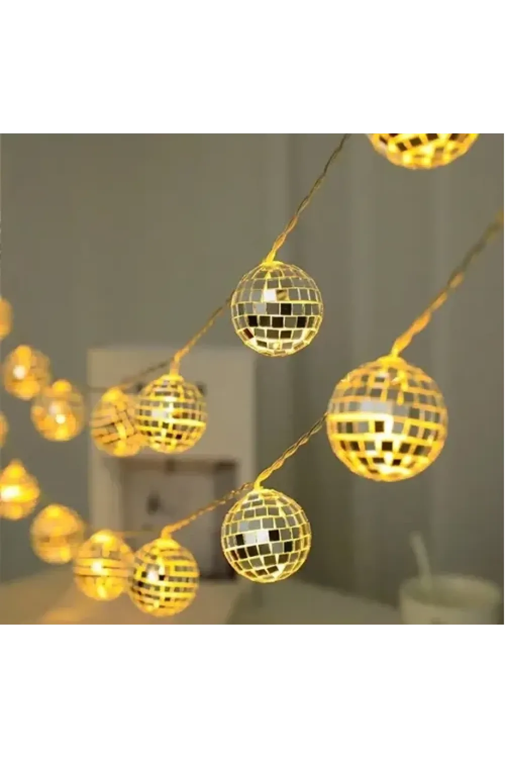 2m 10 LED Pilli Disko Toplu Işık