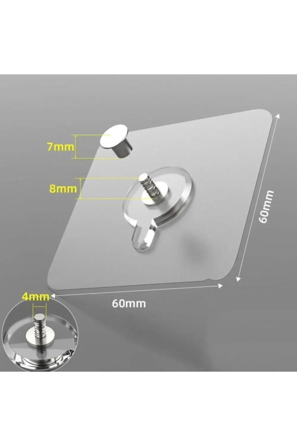 ieg™ 3 Lü Yapışkanlı Mutfak Banyo Raf Tutucu Askı Pin Çerçeve Çok Amaçlı Askısı