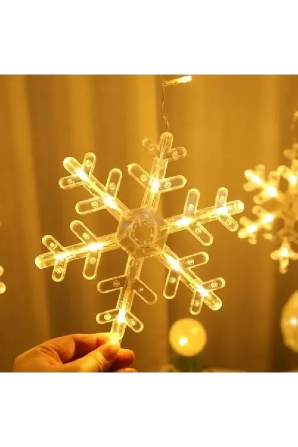 3 Metre Saçaklı Kar Tanesi Perde LED