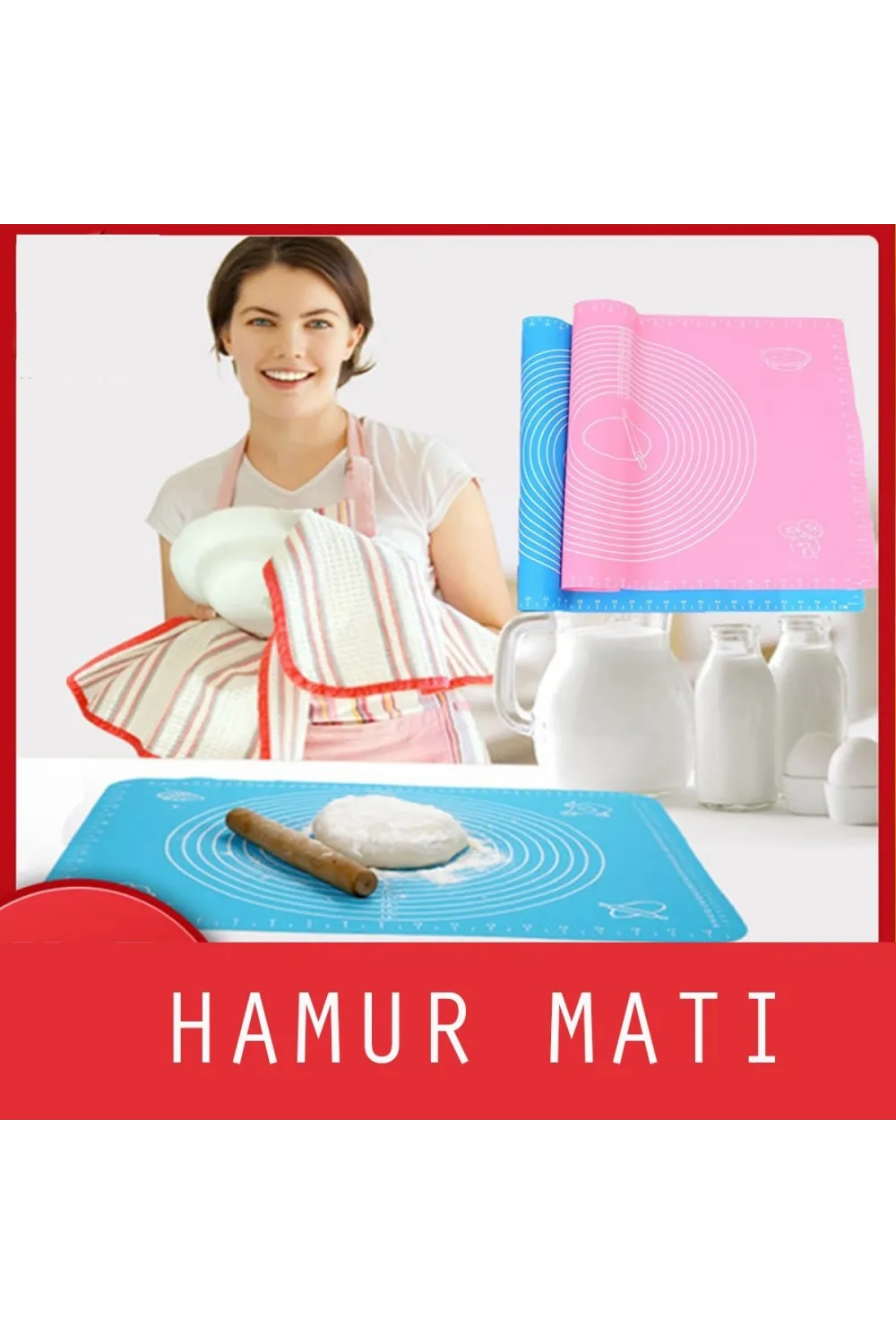 30*40 cm Hamur Matı Silikon Ölçekli Kullanımı Kolay Hamur Açma Matı