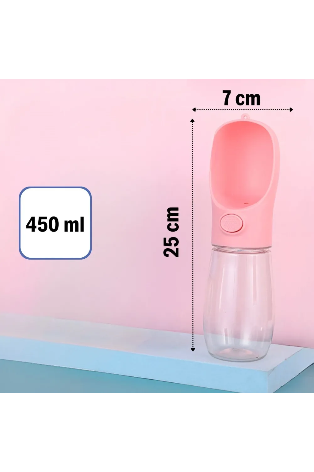 450 ml Taşınabilir Butonlu Evcil Hayvan Suluğu