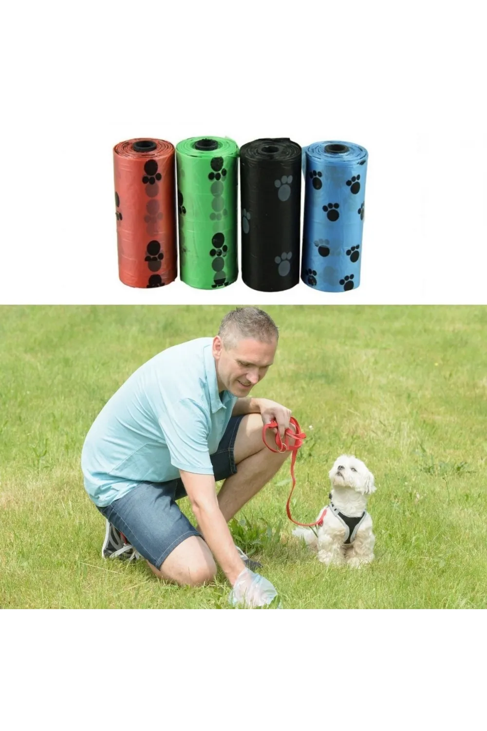ieg™  4lü Evcil Hayvanlar Için Pati Desenli Kedi Köpek Kaka Poşeti Torbası
