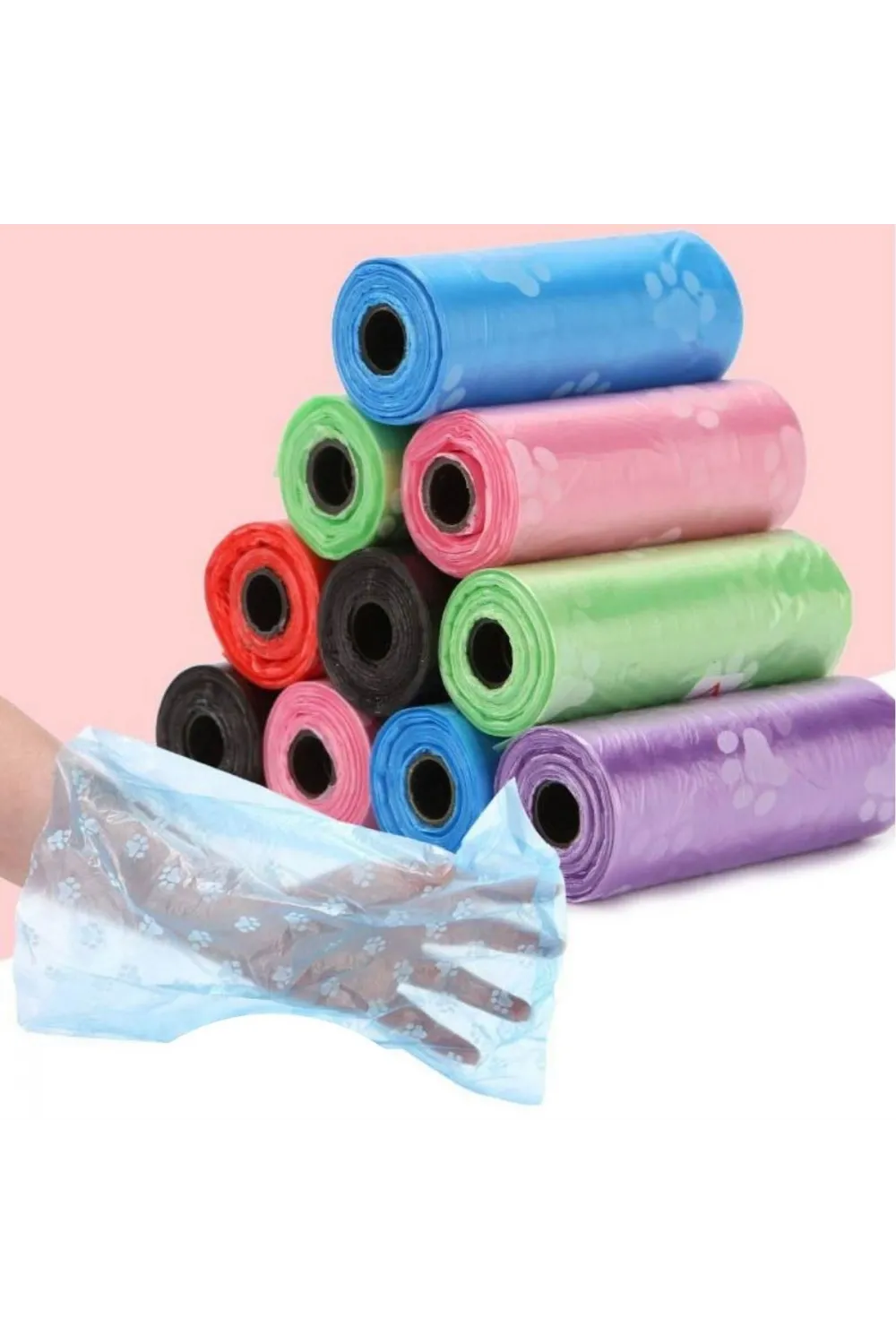 ieg™  4lü Evcil Hayvanlar Için Pati Desenli Kedi Köpek Kaka Poşeti Torbası