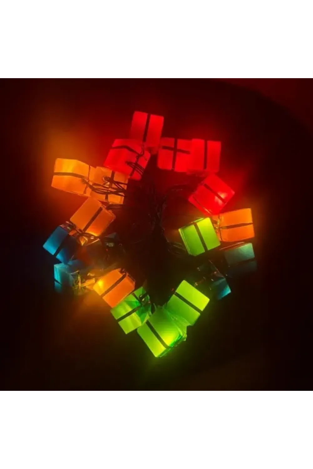4m 20 LED Pilli Hediye Kutusu Figürlü Lamba