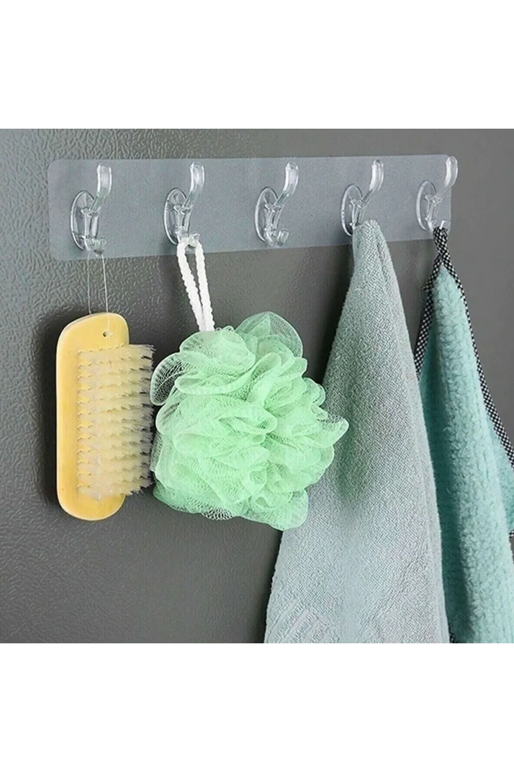 5li Güçlü Yapışkanlı Şeffaf Duvar Askısı Banyo Mutfak Düzenleyici Pratik Askılık
