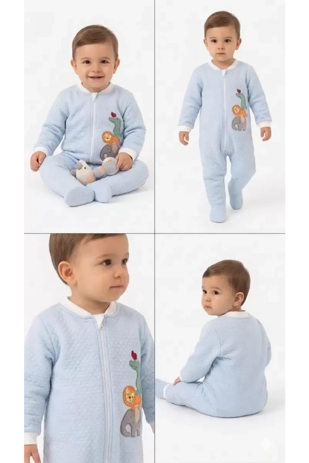 6/48 Ay Kapitoneli Nakışlı Bebek Uyku Tulumu