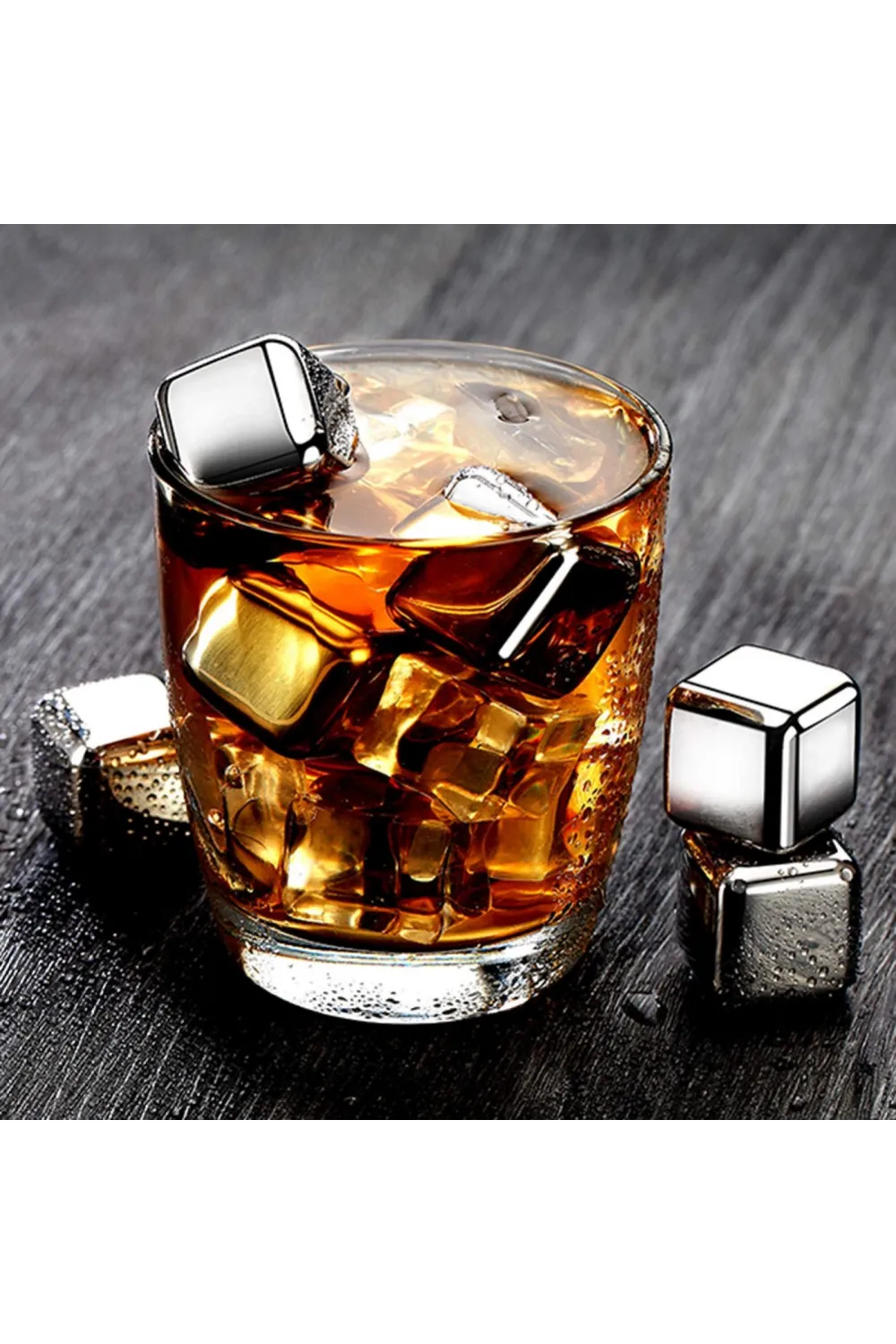 6 Parça Metal Kaplama Soğutma Buz Küpü
