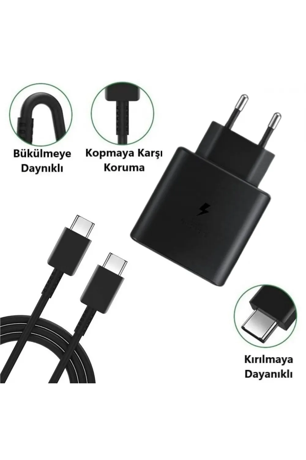 65W Hızlı Şarj Edebilen TYPE C uçlu Şarj Aleti
