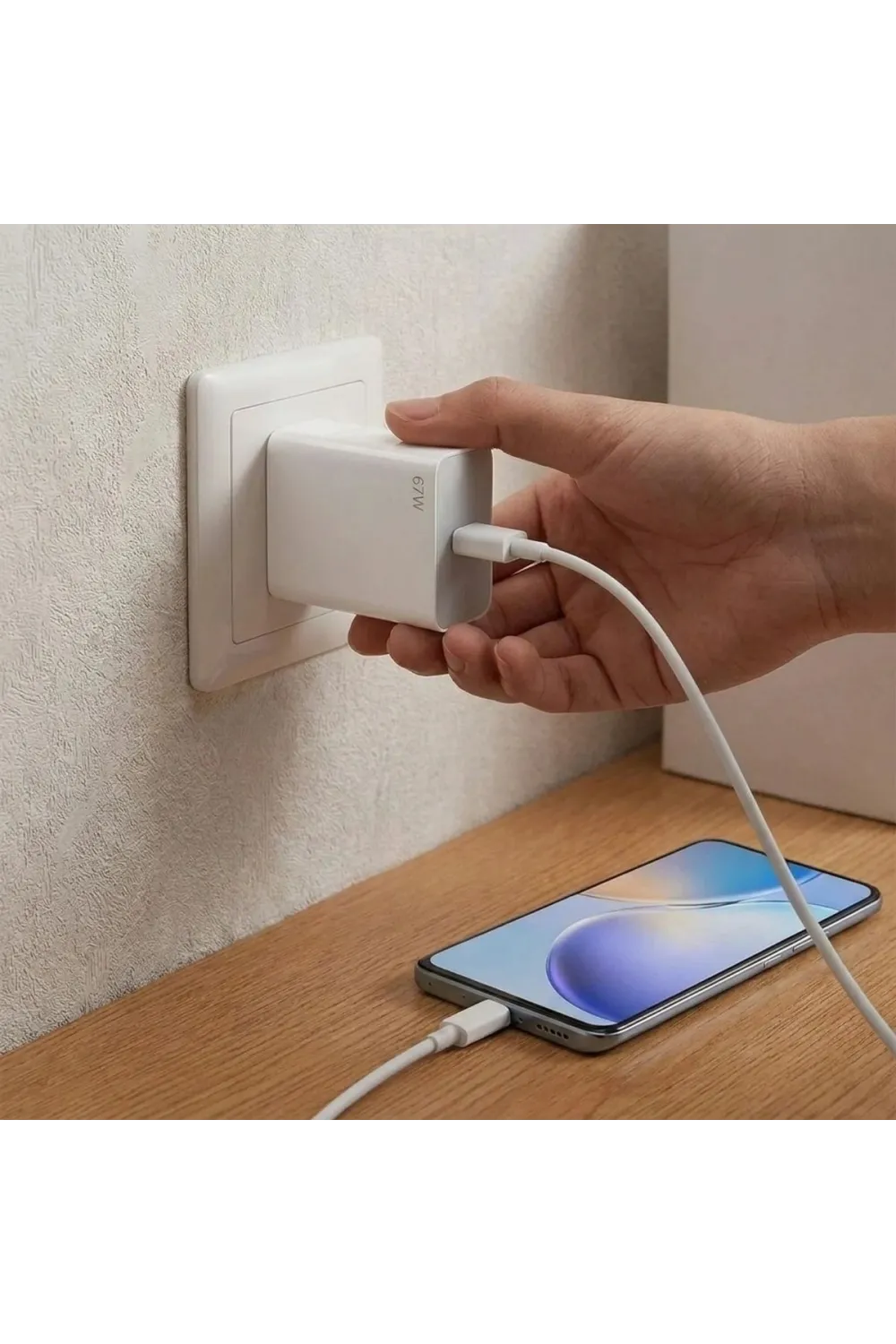 67W Hızlı Şarj Adaptörü USB to Type-C – PD Destekli, Akıllı Hızlı Şarj Başlığı, Güvenli Güç Adaptörü