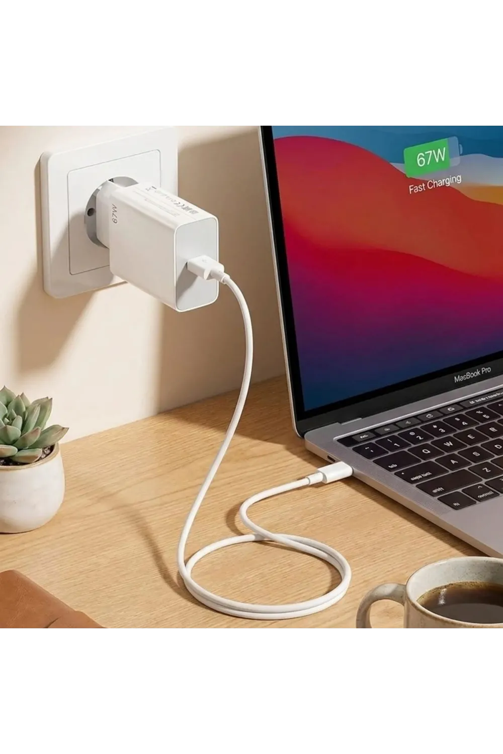 67W Hızlı Şarj Adaptörü USB to Type-C – PD Destekli, Akıllı Hızlı Şarj Başlığı, Güvenli Güç Adaptörü