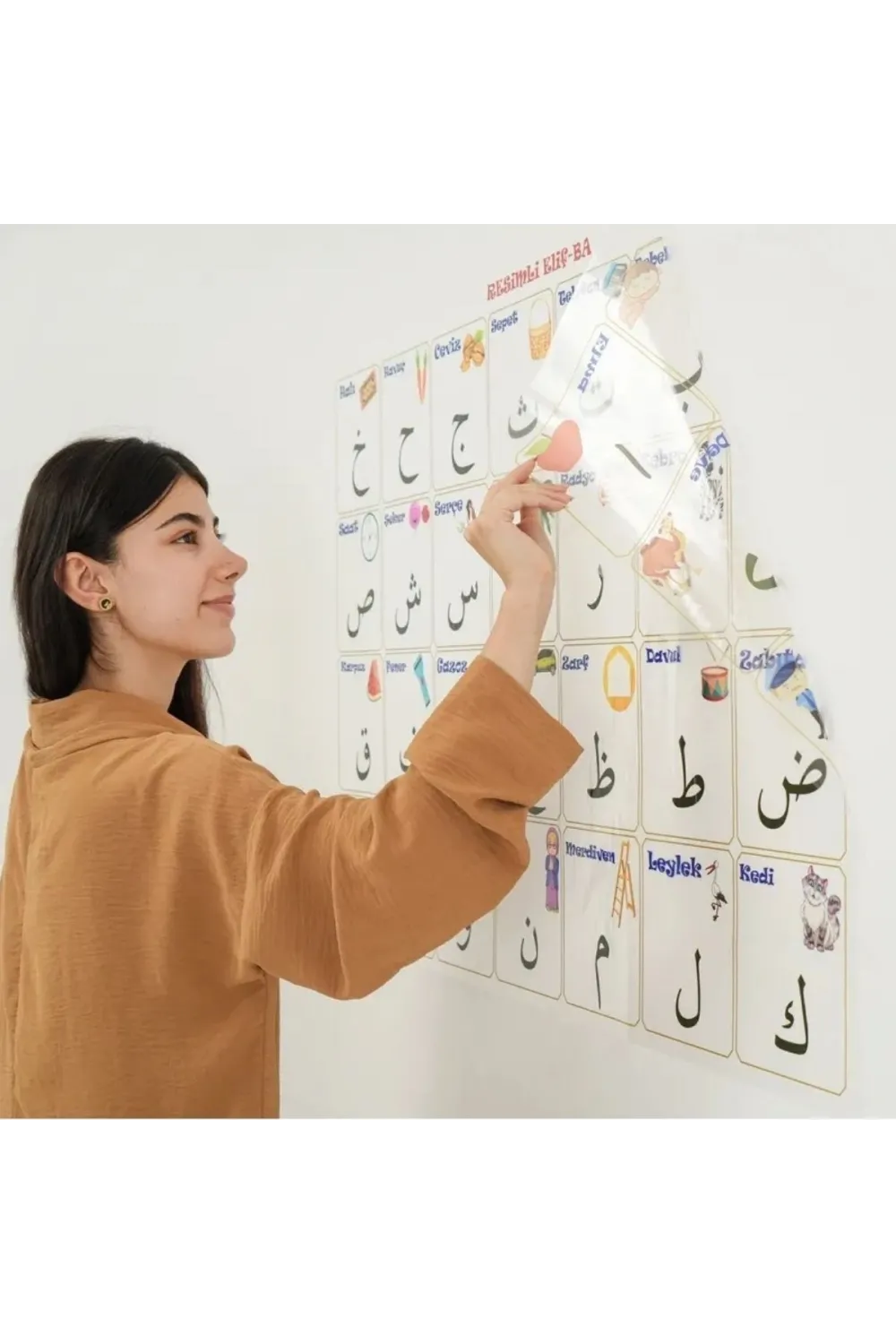 70x100 cm Statik Kağıt Elif-Ba Öğrenme Tahtası