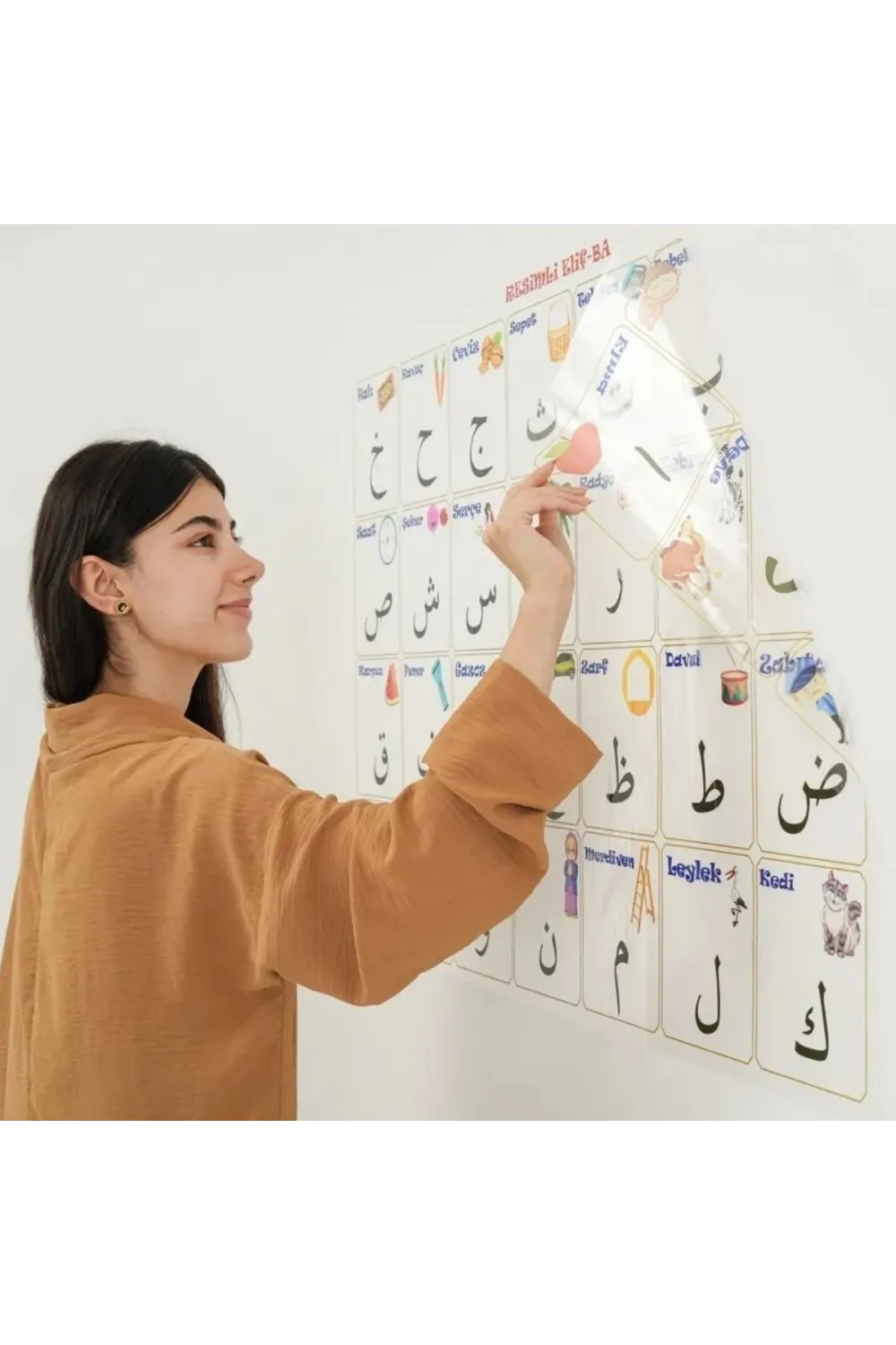70x100 cm Statik Kağıt Elif-Ba Öğrenme Tahtası