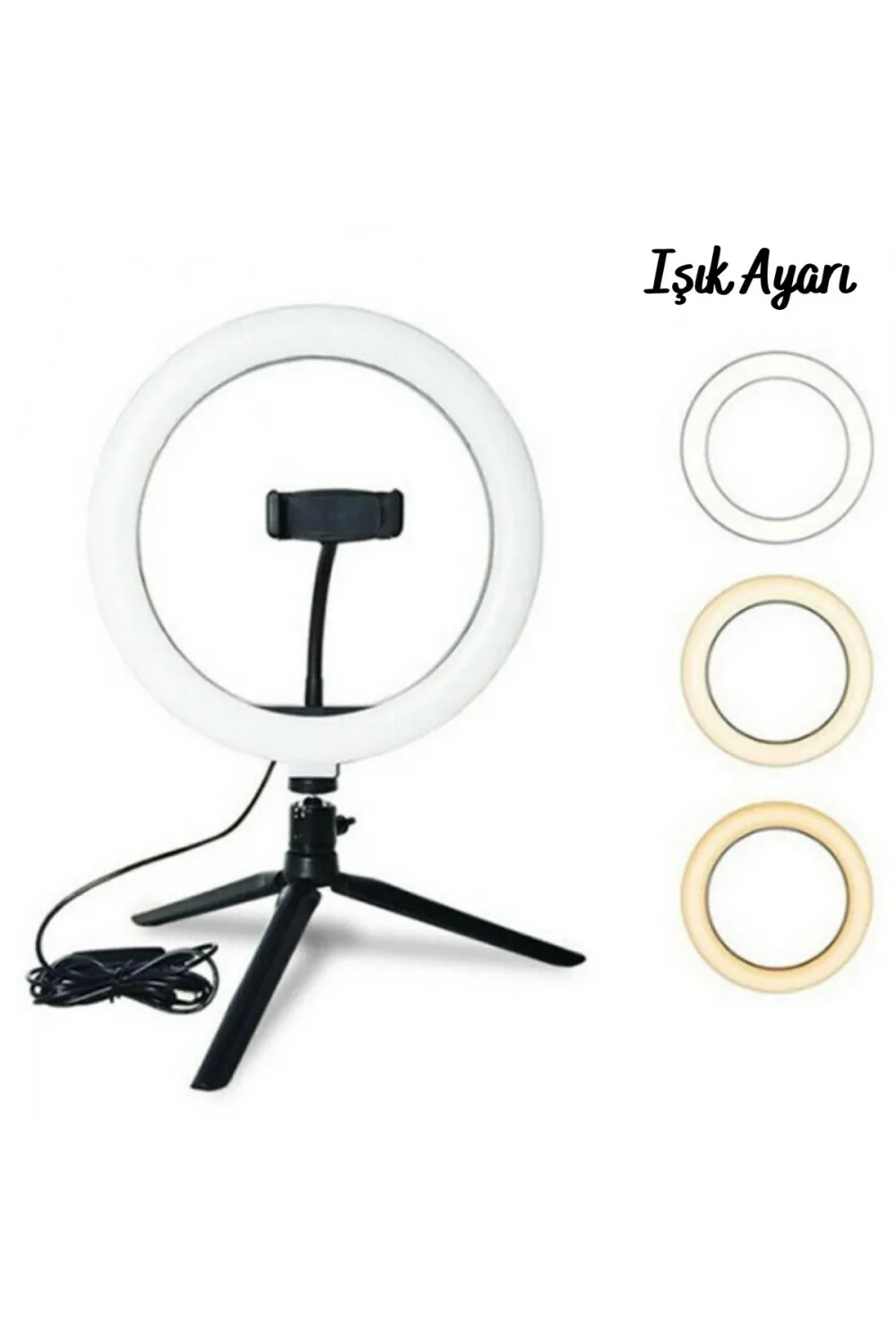 8inç 20cm Youtube Instagram Tiktok Selfie  Stüdyo Video Fotoğraf Ring Light  Tripod Led Halk