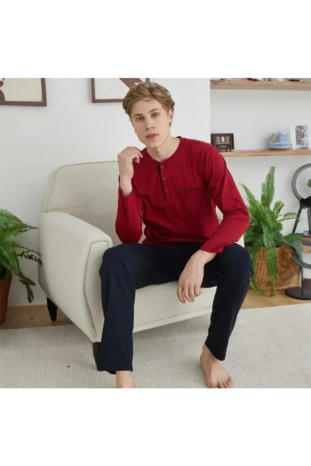 ieg™  9250 Erkek Midi Yaka Pijama Takım