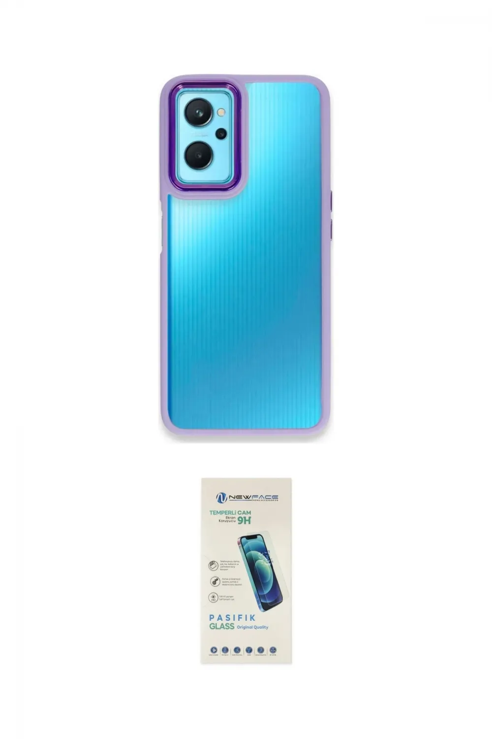 ieg™ 9i 4G Kılıf Eksen Doku Prime - Şeffaf Pasifik Cam Ekran Koruyucu