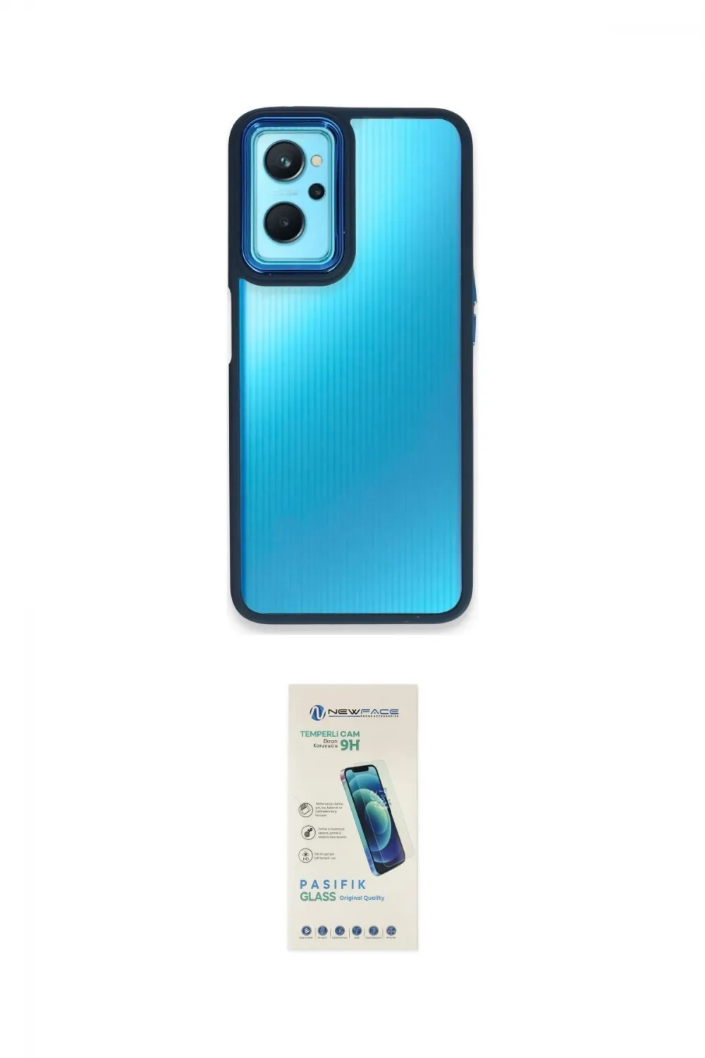 ieg™ 9i 4G Kılıf Eksen Doku Prime - Şeffaf Pasifik Cam Ekran Koruyucu