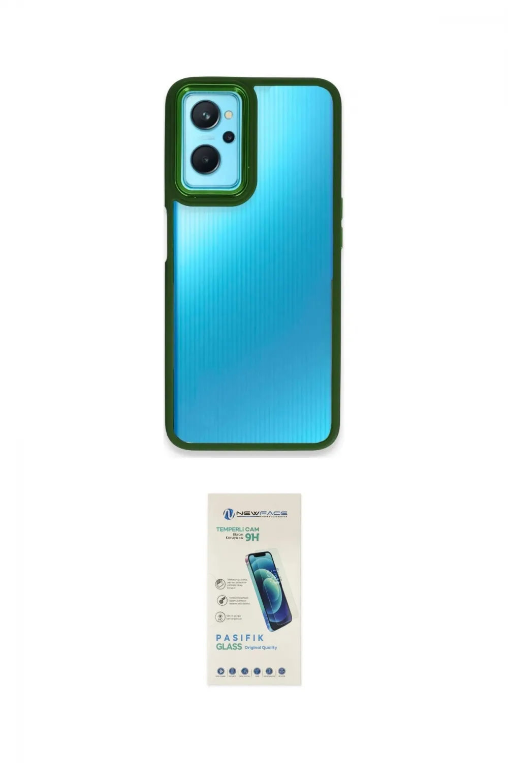 ieg™ 9i 4G Kılıf Eksen Doku Prime - Şeffaf Pasifik Cam Ekran Koruyucu