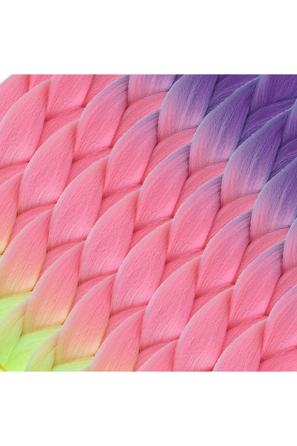 Afrika Örgülük Ombreli Sentetik Saç 100 Gr. - Mor / Açık Pembe / Neon Sarı