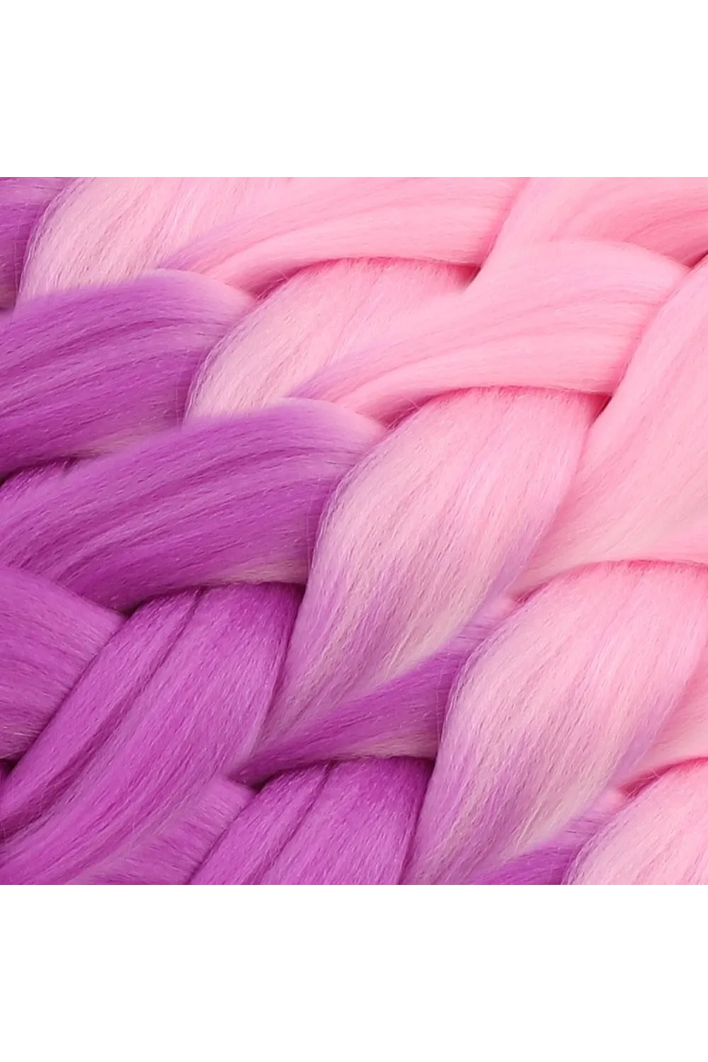 Afrika Örgülük Sentetik Ombreli Saç 100 Gr. - Açık Pembe / Lila