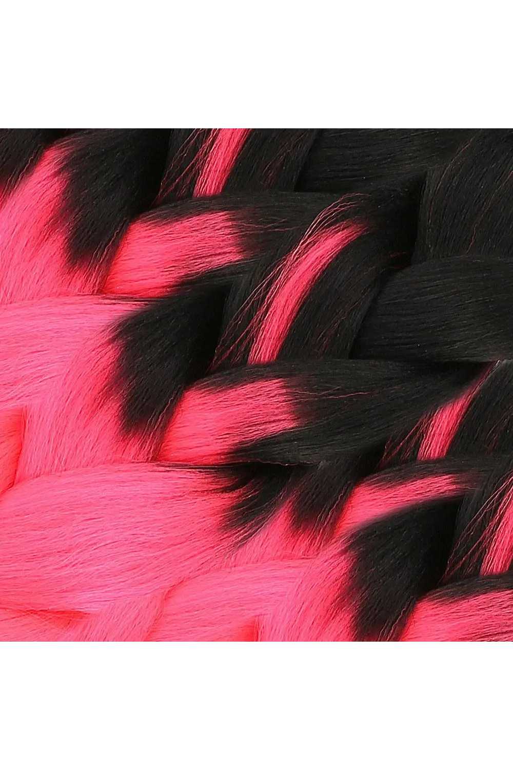 Afrika Örgülük Sentetik Ombreli Saç 100 Gr. - Siyah / Neon Pembe
