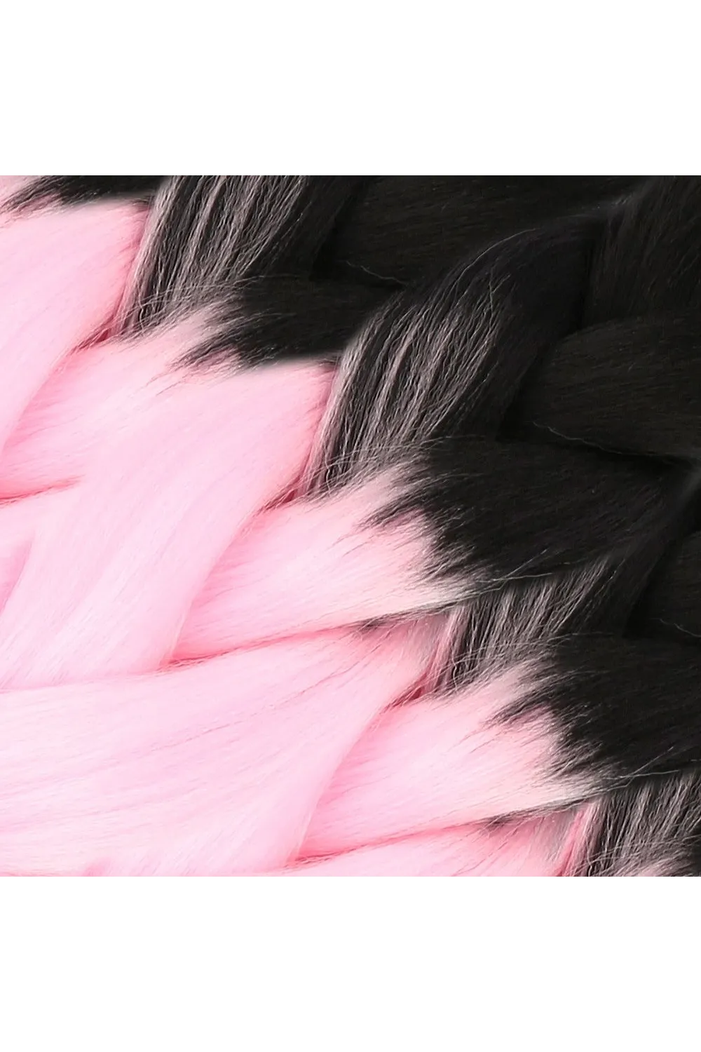 Afrika Örgülük Sentetik Ombreli Saç 100 Gr. - Siyah / Şeker Pembe