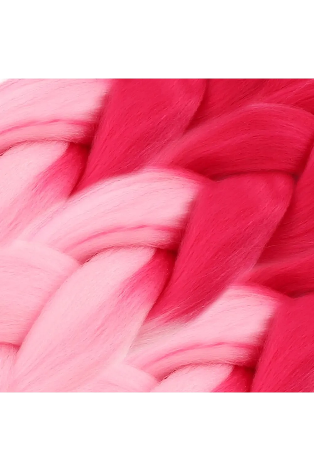 Afrika Örgüsü Ve Rasta İçin Sentetik Ombreli Saç - Koyu Pembe / Açık Pembe