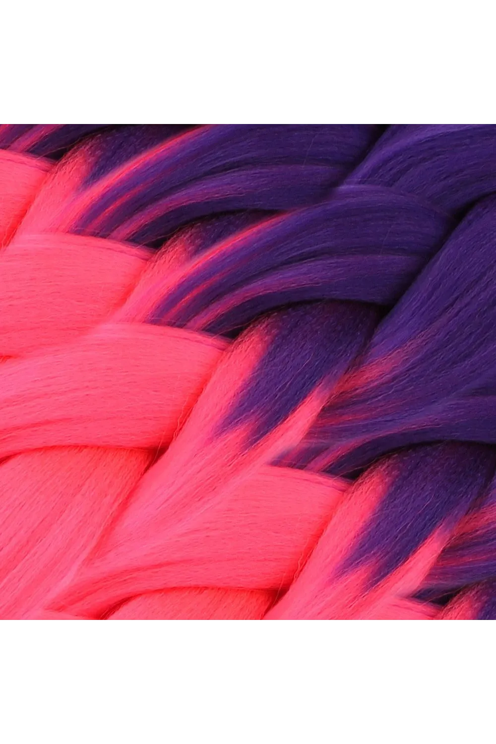 Afrika Örgüsü Ve Rasta İçin Sentetik Ombreli Saç - Mor / Neon Pembe