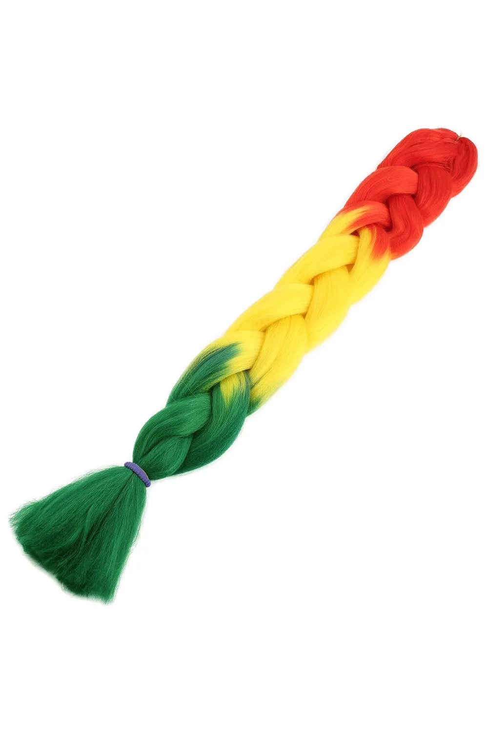 Afrika Örgüsü Ve Rasta İçin Sentetik Ombreli Saç - Turuncu / Sarı / Yeşil
