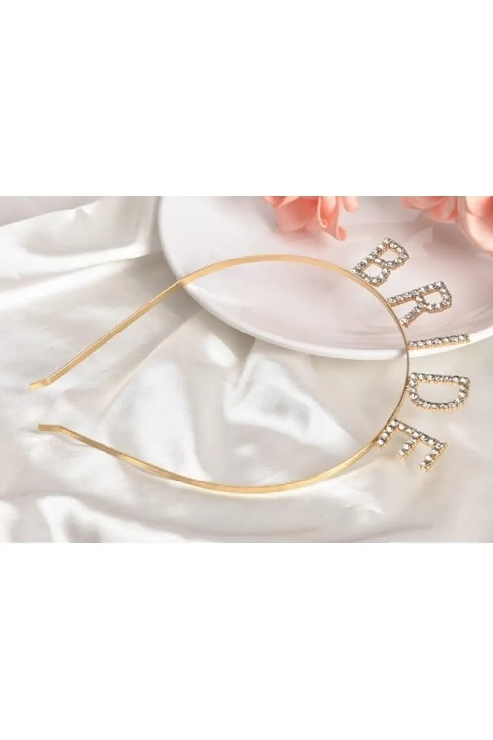 Altın Gold Renk Bekarlığa Veda Kristal Taş Bride Tacı İthal