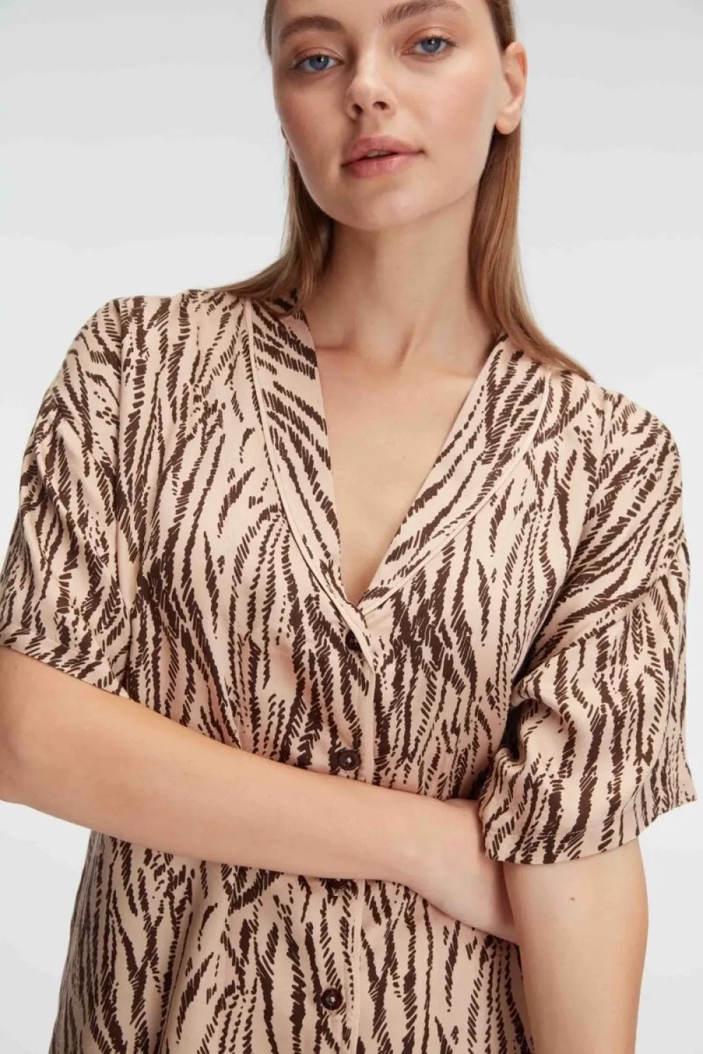 ieg™ Anıl 9898 Kadın Kısa Kol Viskon Kumaş Desenli Pijama Takımı