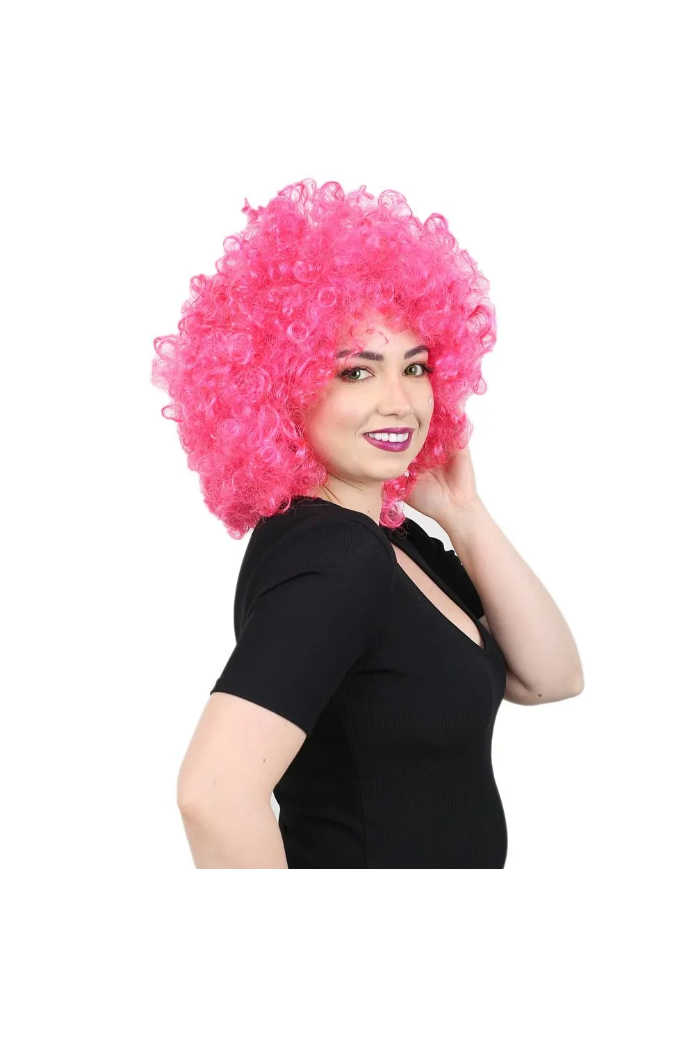Animasyon Parti Ve Palyaço Peruğu - Neon Pembe
