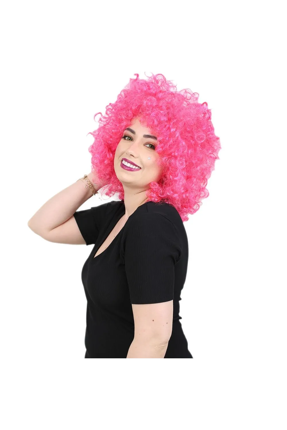 Animasyon Parti Ve Palyaço Peruğu - Neon Pembe